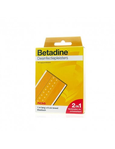 Betadine Desinfectiepleisters 1 m x 6 cm | Snel en Voordelig bestellen bij  EHBO-Centrum.nl | Snelle Verzending | 14 dagen bedenktijd