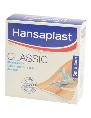 Hansaplast Pleister rol Classic 5 m x 4 cm snel en voordelig bij  www.ehbo-centrum.nl